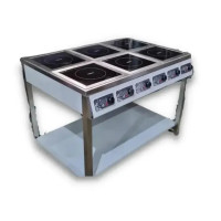 Промышленная шестиконфорочная индукционная плита Vektor LS-C-06 (3500Вт х 6)