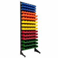 Метизный стеллаж с пластиковыми лотками 1800х700 мм на 90 ящиков